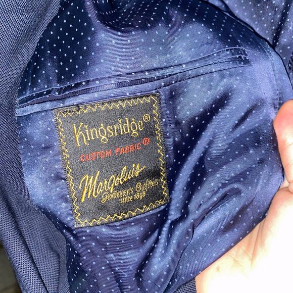 Kingsridge Vintage Navy Blue 2-Button Blazer Jacket Sports Coat Men's Size 46 - Picture 5 of 9